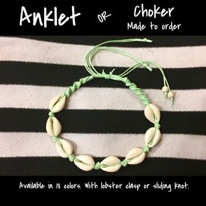 Hawaiian Anklet or Choker with Cowrie Shells